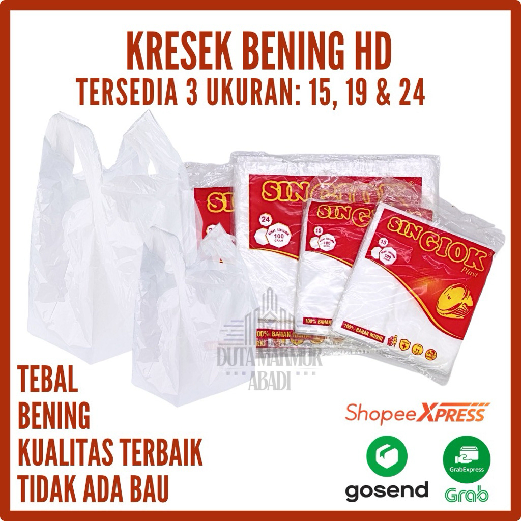 PLASTIK HD KRESEK BENING/ KANTONG PLASTIK PUTIH BENING 15 24 / KANTONG ASOY / KANTONG KRESEK TRANSPA