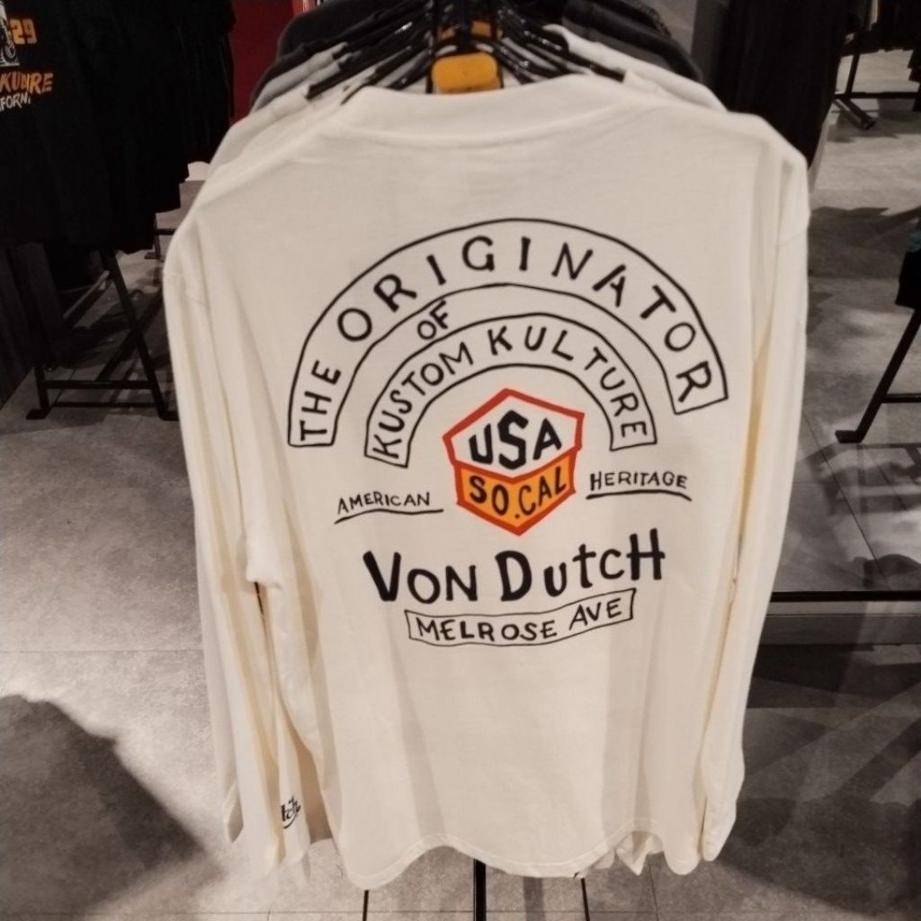 Kaos von Dutch original long sleeve white USA