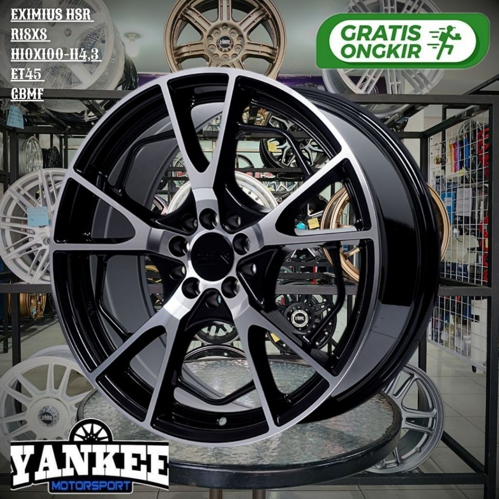 Velg Mobil HSR EXIMIUS R18 H10 Lebar 8inch Untuk XPANDER,JUKE,OUTLANDER,RUSH Pelek Ring 18