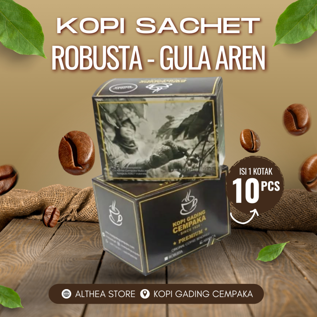 

KOPI SACHET PREMIUM ROBUSTA GULA AREN - 10PCS - KOPI GADING CEMPAKA - ASLI BENGKULU