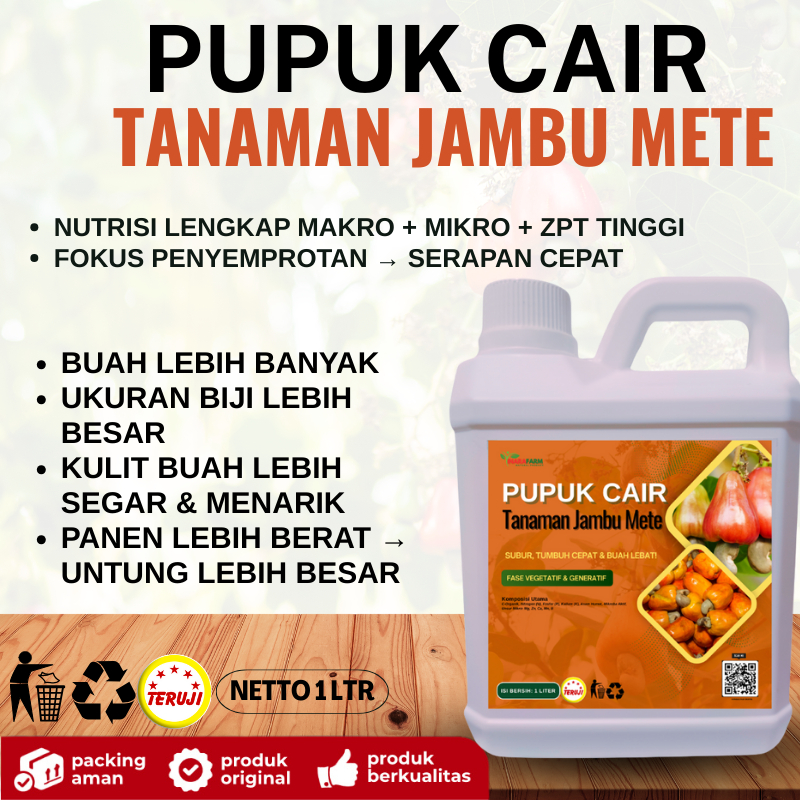 Pupuk cair organik tanaman buah jambu mete/Pupuk pelebat buah jambu/Pupuk jambu mete/Booster buah
