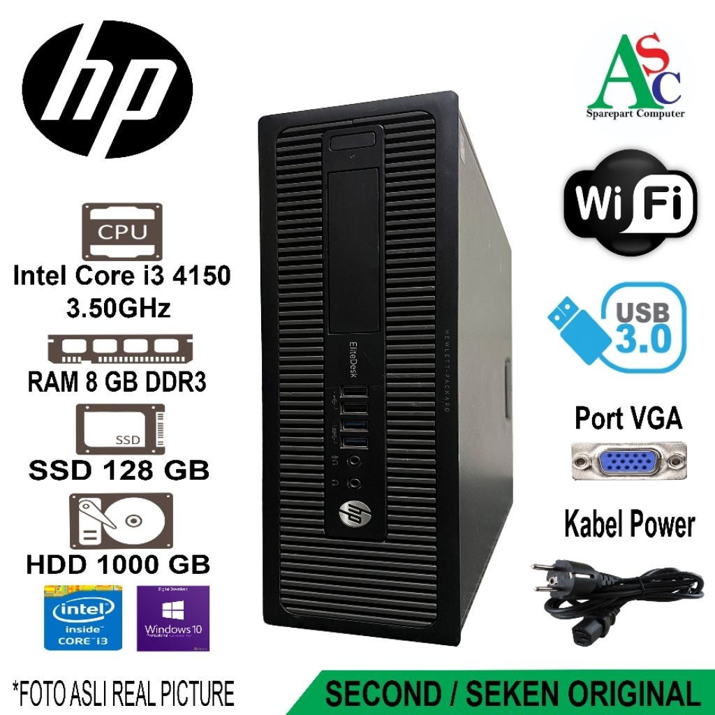 CPU Pc HP Slim Intel Core I3 Gen 4 Ram 8GB SDD HDD 1TB