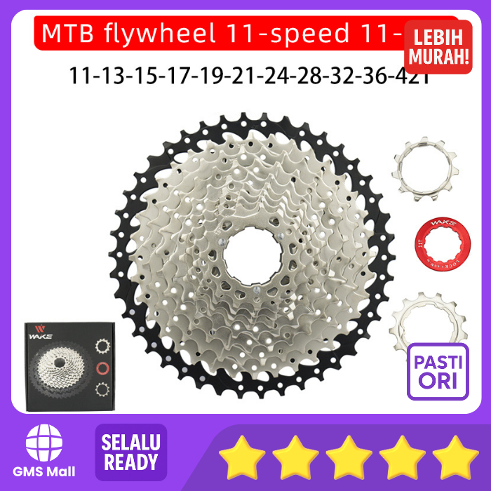 Wake Sprocket 11 Speed 11 - 42T Silver Gear Cassette Sepeda MTB