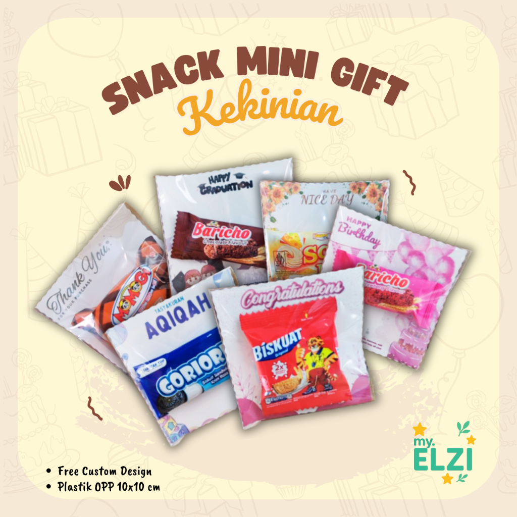 

{GRATIS Custom Tema} Mini Gift Snack, Ulang Tahun, Aqiqah, Lebaran Idul Fitri, Thank You