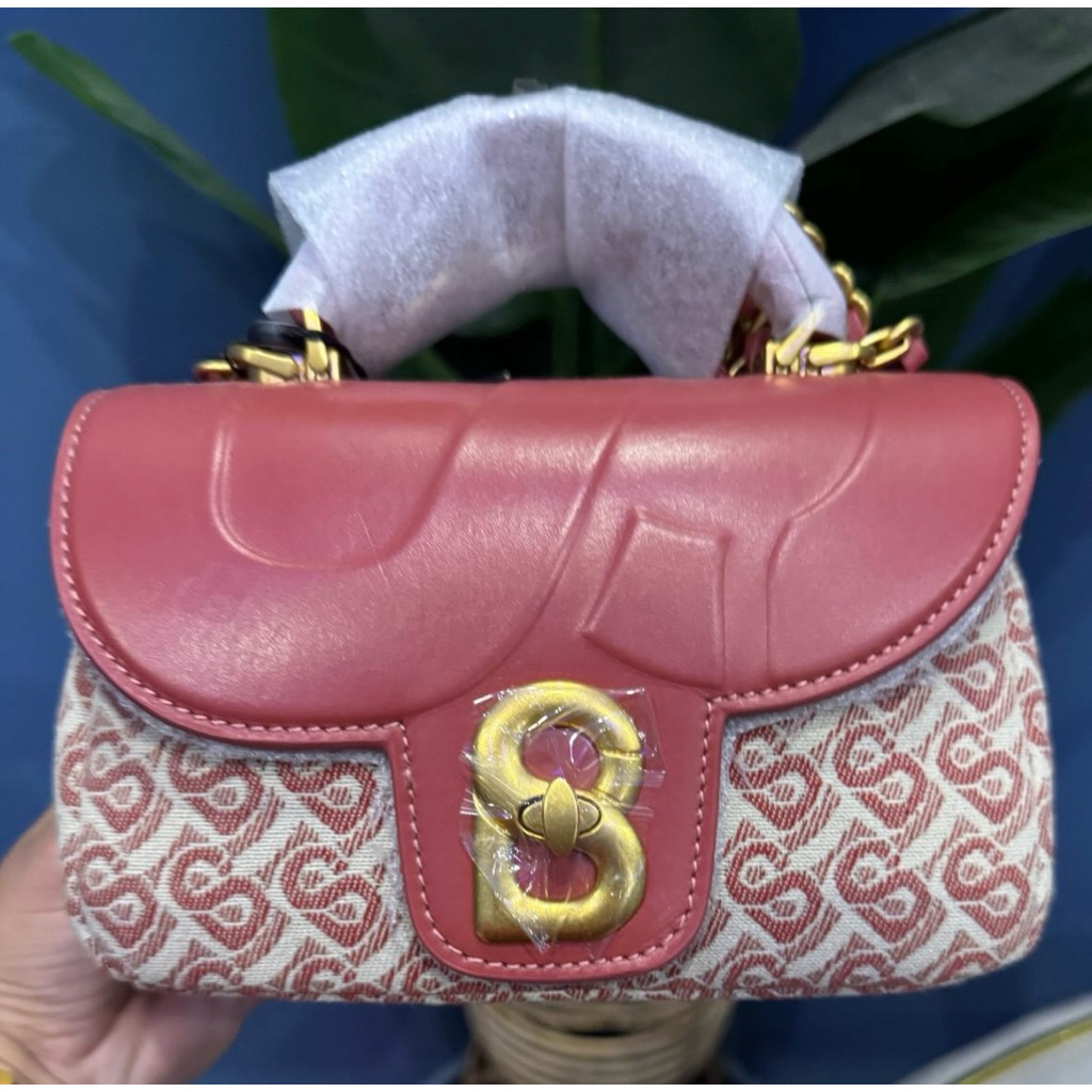 Alma Bimu Jacquard Bag Buttonscarves Redwood Small