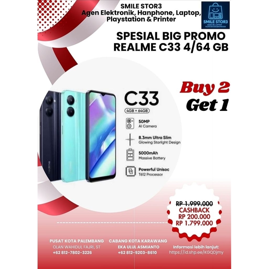 Second Original 100% Realme C33 4/64 GB
