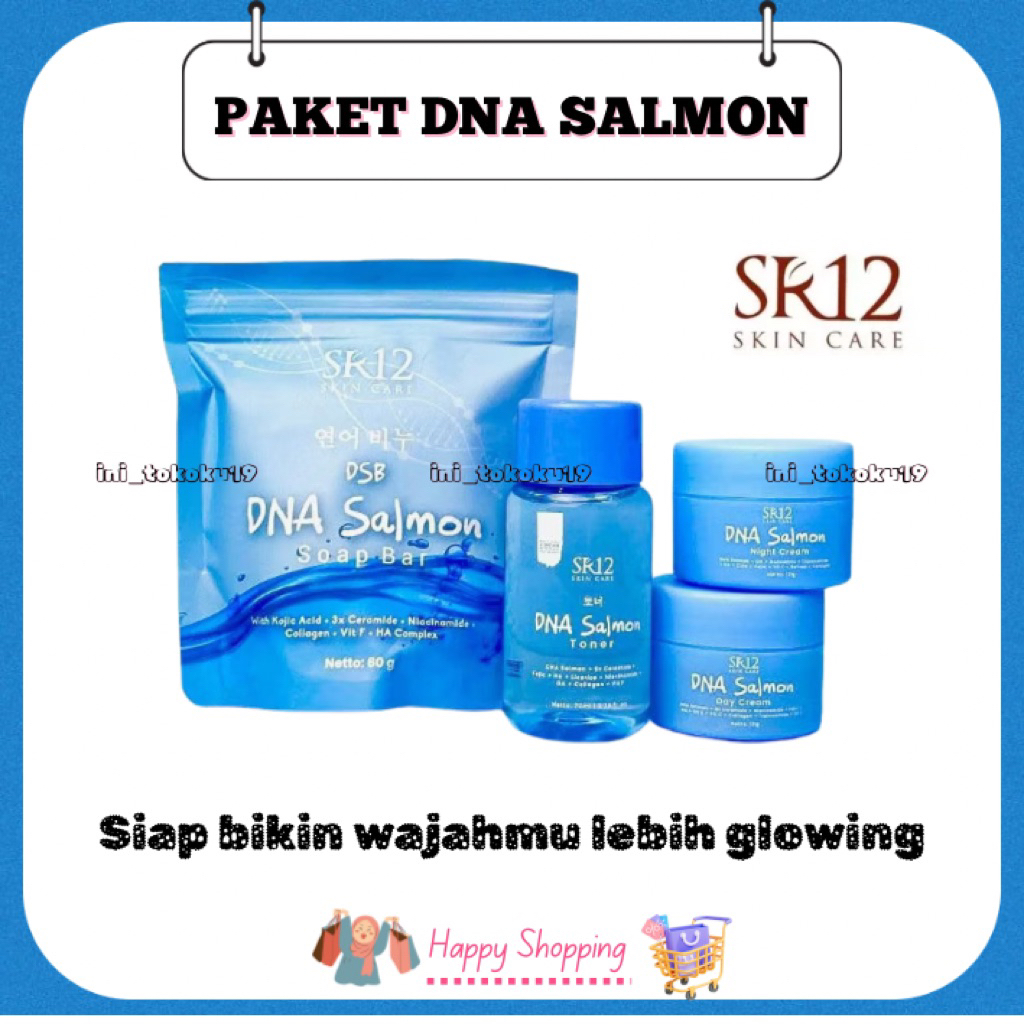 [ORI] PAKET DNA SALMON SR12 Skincare 1 Set - Pencerah Wajah | Glowing | Menghilangkan Flek & Jerawat
