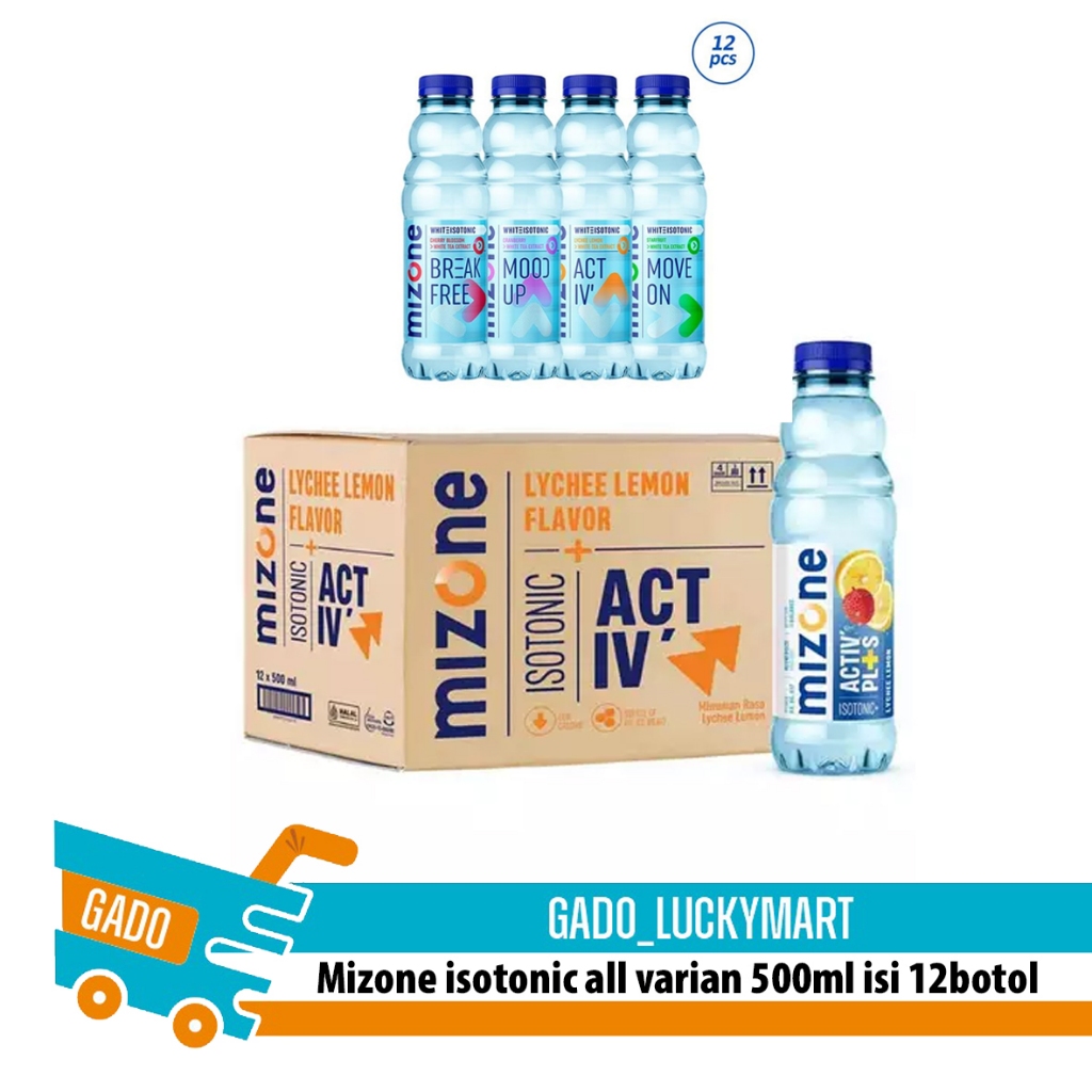 Mizone minuman isotonik all varian 500ml isi 12/ Mizone 1dus karton