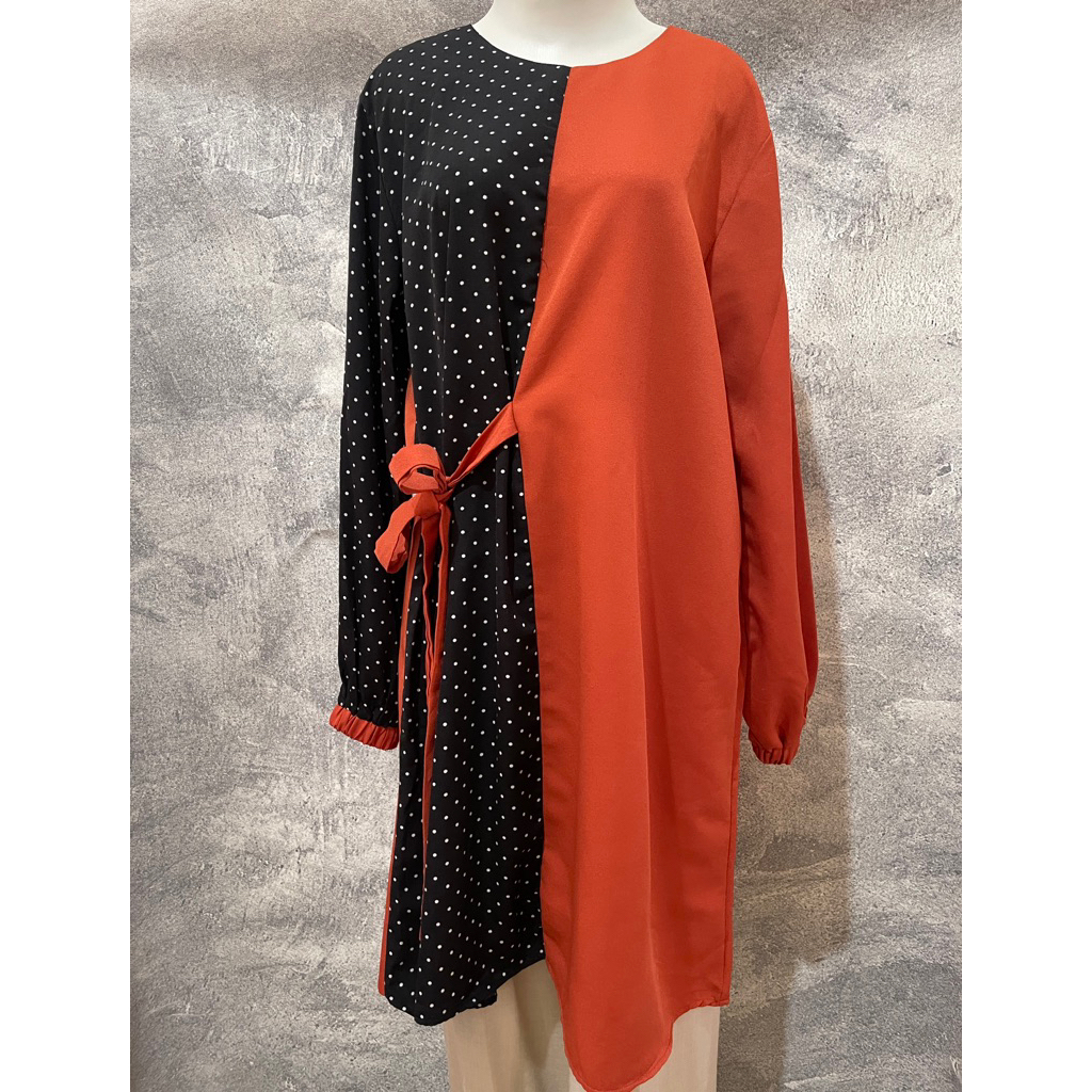 [Preloved] Tunik iMaroon Polkadot Teracotta