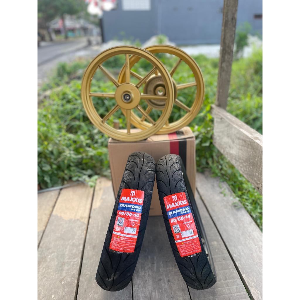 sepaket velg vrossi v rossi ring 14 plus ban VARIO 125/150 BEAT SCOOPY FI ESP