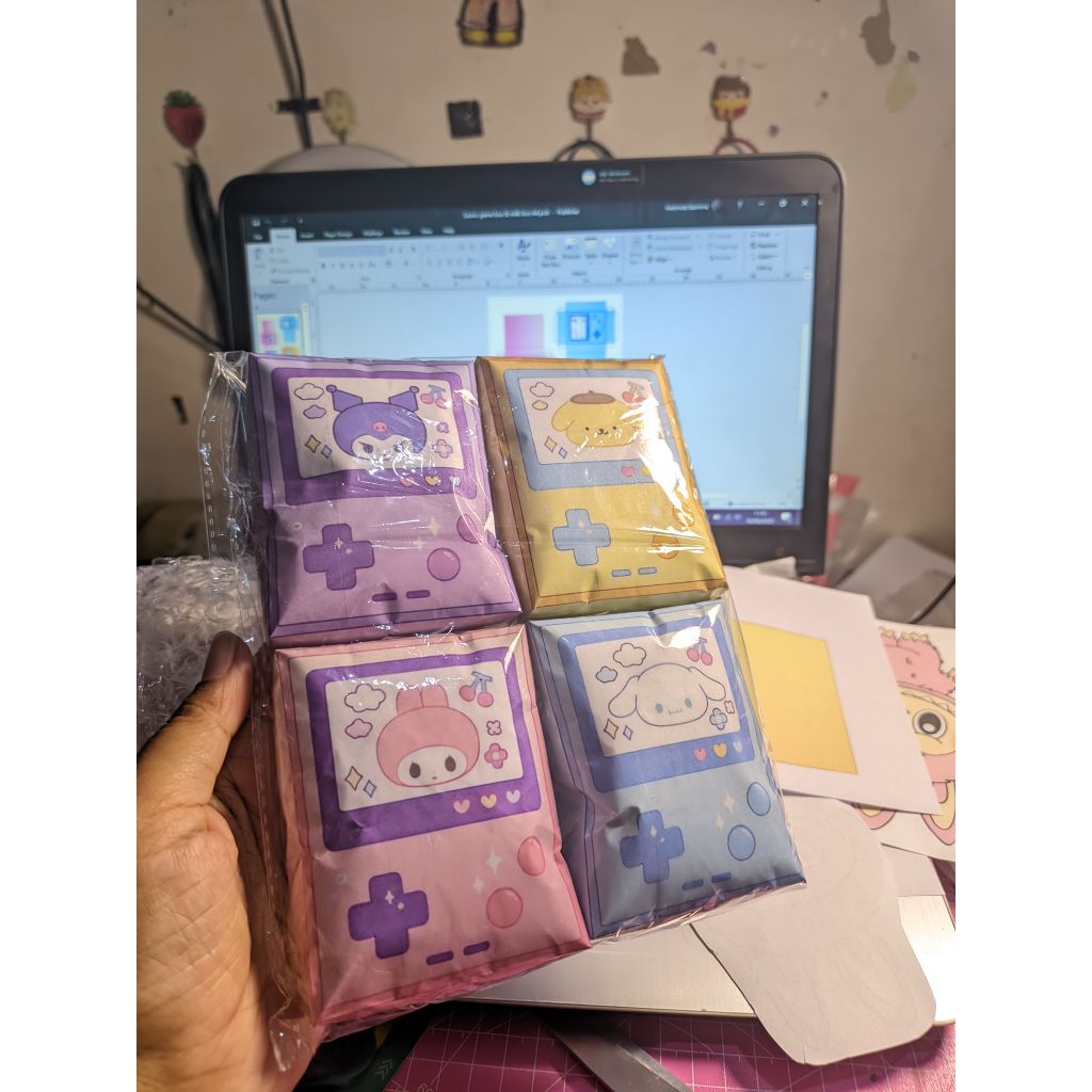 (4 pcs) 1 set Paper Squishy printing homemade Sanrio Game Box ukuran SEDANG mainan anak paket usaha 