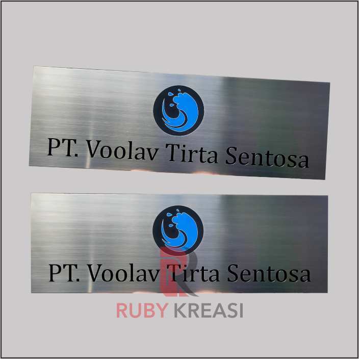 

papan nama plat stainless custom