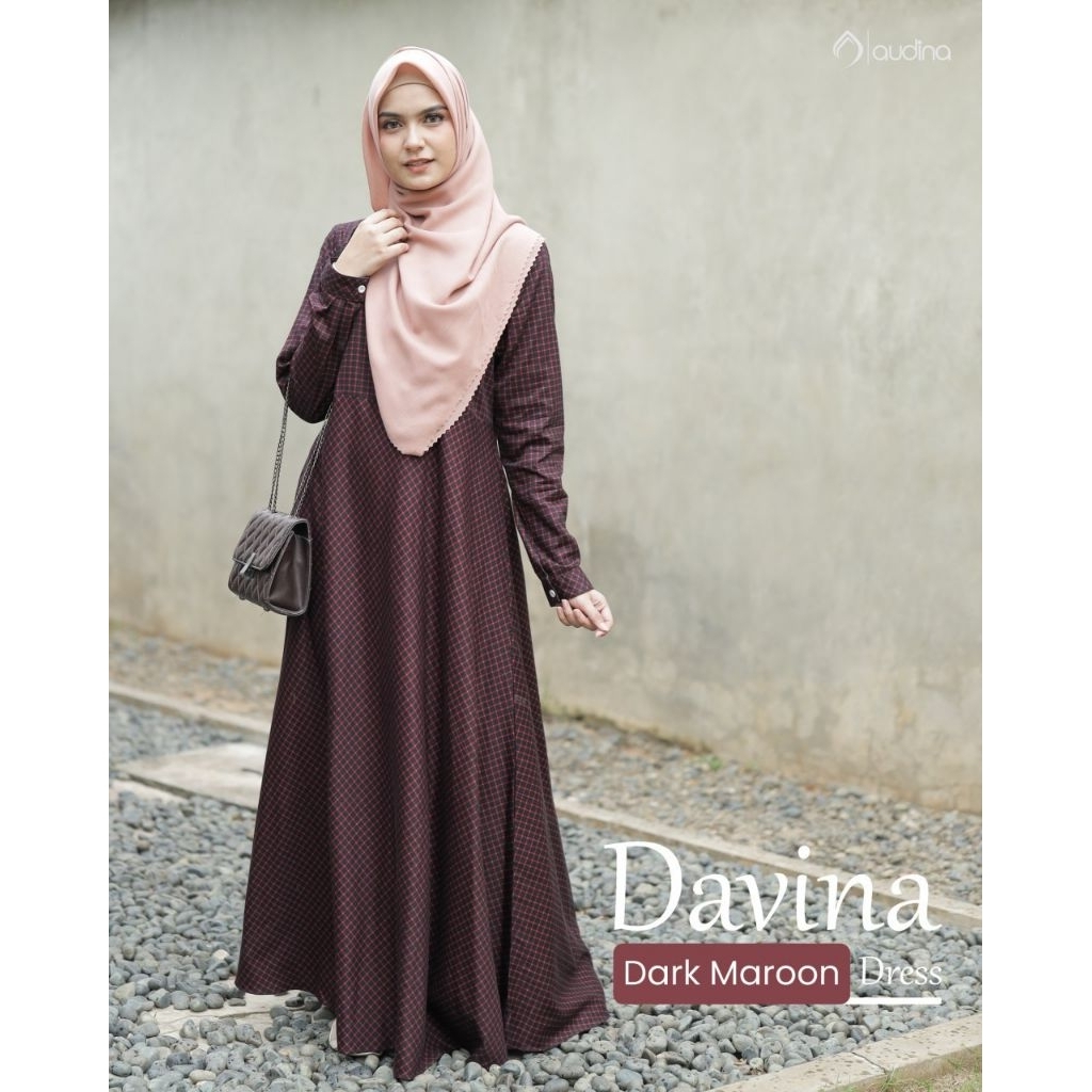 AUDINA ~ Davina Dress  / Gamis Kotak-kotak / Dress Katun Jepang Twill