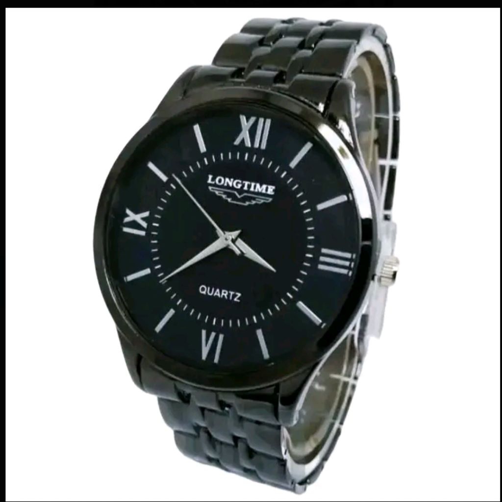 Jam Tangan Pria Terbaru Motif Klasik Romawi Merek Longtime Free Box Baterai Cadangan Luxury Watch