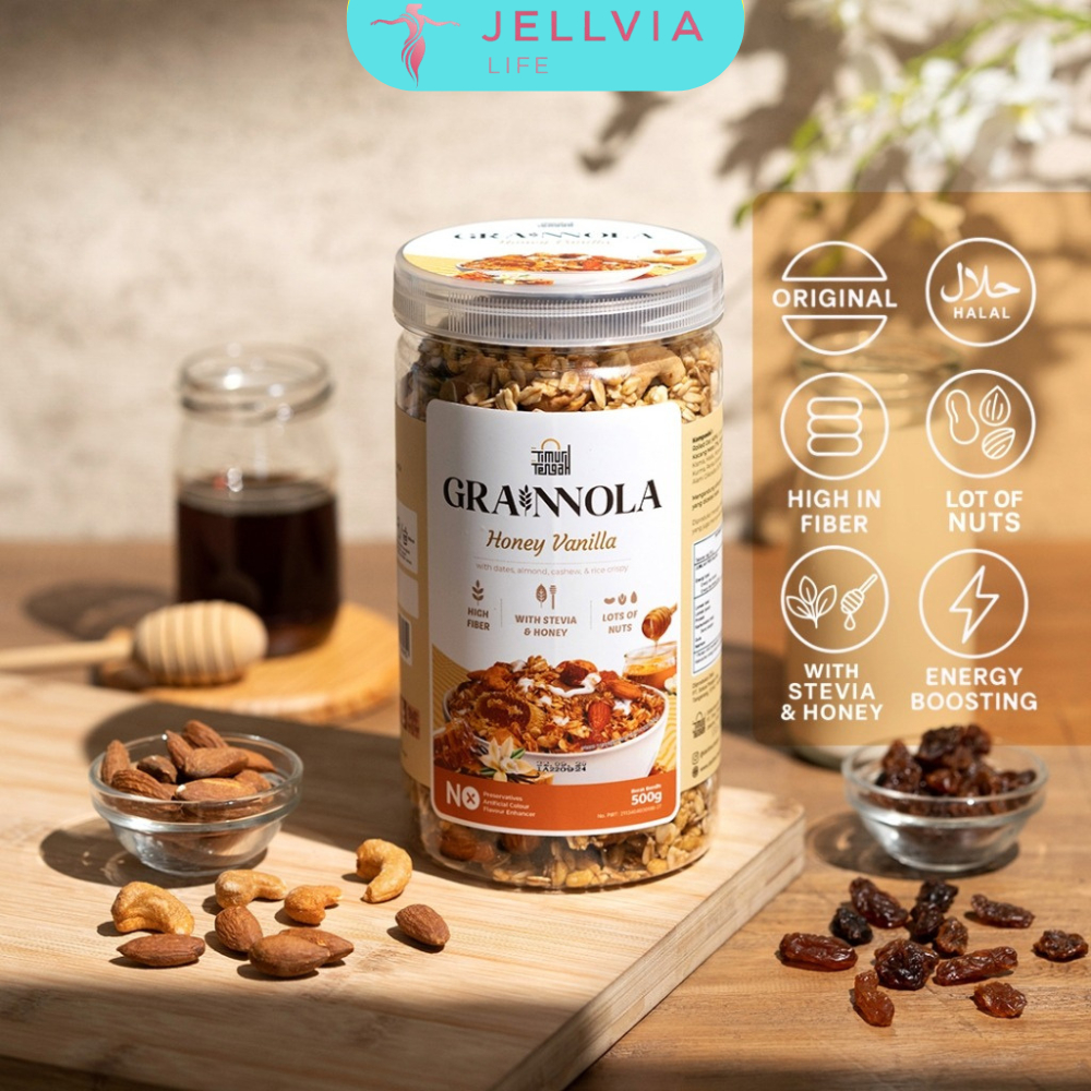 

Timur Tengah Grainnola 500gr Granola Varian Rasa Honey Vanilla Premium Original