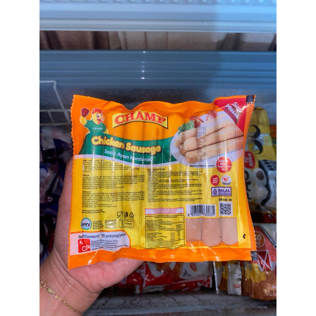 

Sosis Champ ayam 375Gr isi 15pcs