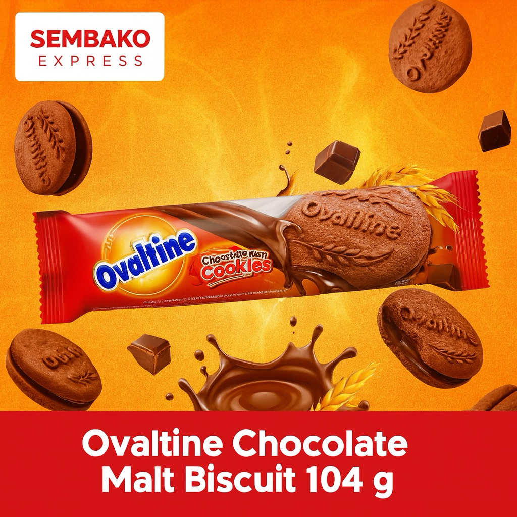 

Ovaltine Chocolate Malt Cookies 104 g – Biskuit Isi Cokelat Lezat