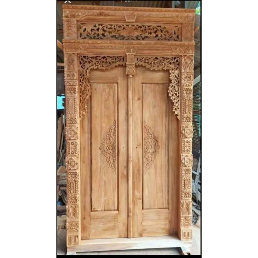 Pintu Gebyok Gapura/Pintu Gebyok Modern Ukir Jepara Ful Kayu Jati Asli Jepara