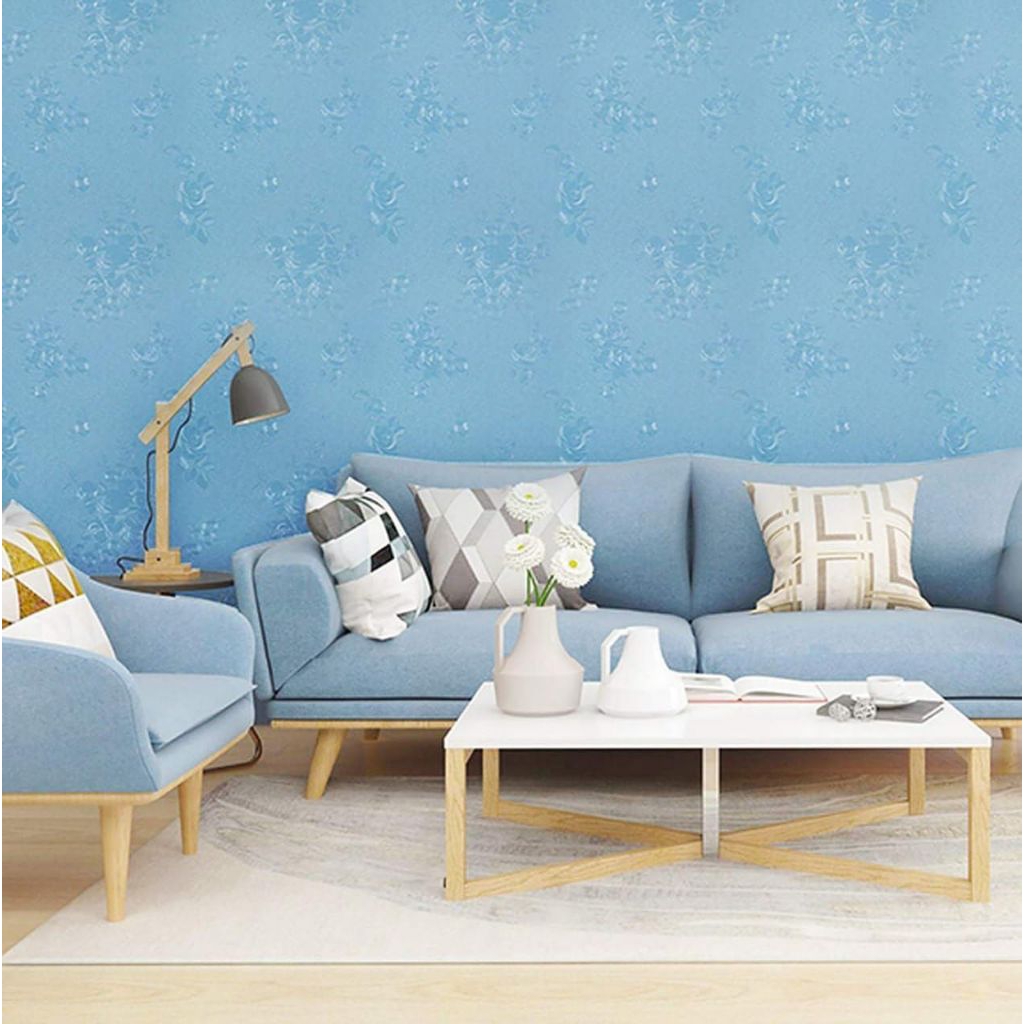 WALLPAPER POLOS MEWAH BUNGA BIRU