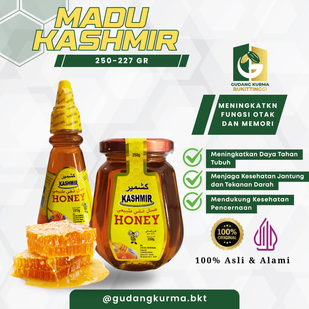 

Madu Kashmir Honey 227-250gr | Madu Alshifa Saudi Natural Honey 250gr –100% Murni Asli Premium