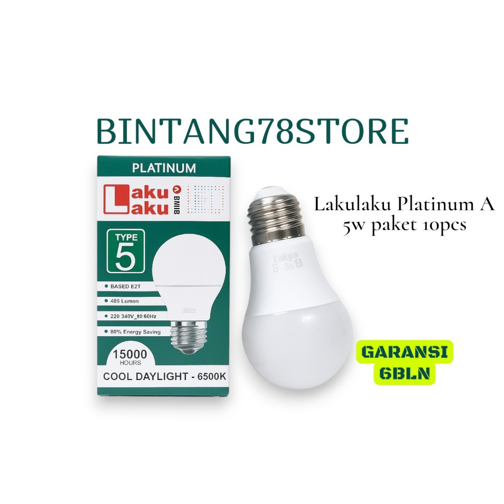 LAMPU LAKULAKU PLATINUM A 5W PAKET 10PCS - BOHLAM LED LAKULAKU - LAMPU LAKULAKU