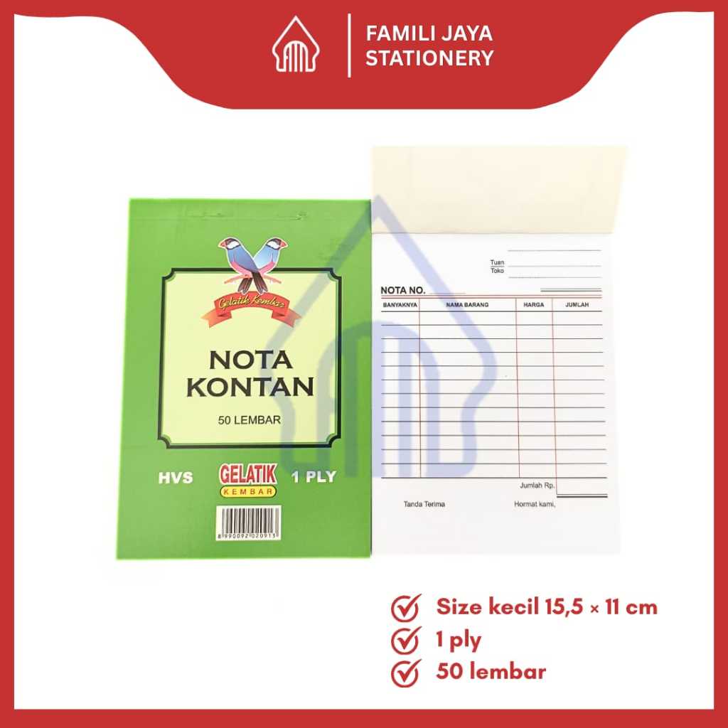 

GELATIK KEMBAR Buku Nota Kontan Kecil 1PLY (Rangkap)