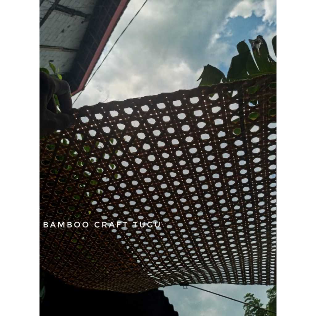 Anyaman Bambu Alami Segi 8 Untuk Plafon Ukuran 40 x 50 ( 32 pcs )