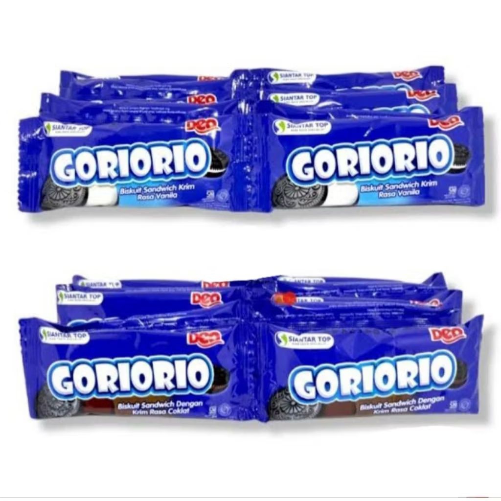 

Goriorio sachet isi 20 bgks/Goriorio Biskuit Vanila - coklat Renceng lsi 20 x 10gr