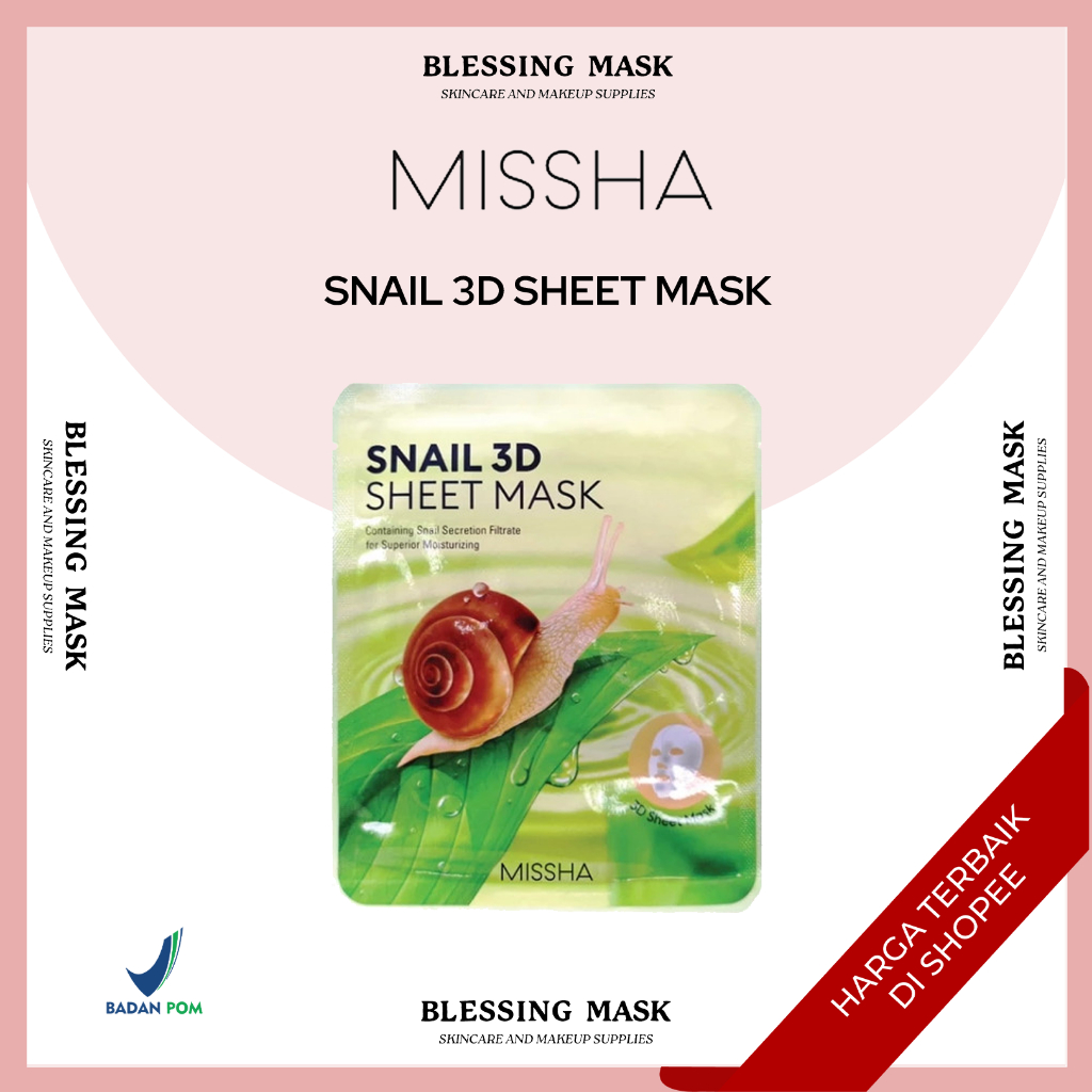 MISSHA SNAIL 3D Sheet Mask - masker wajah