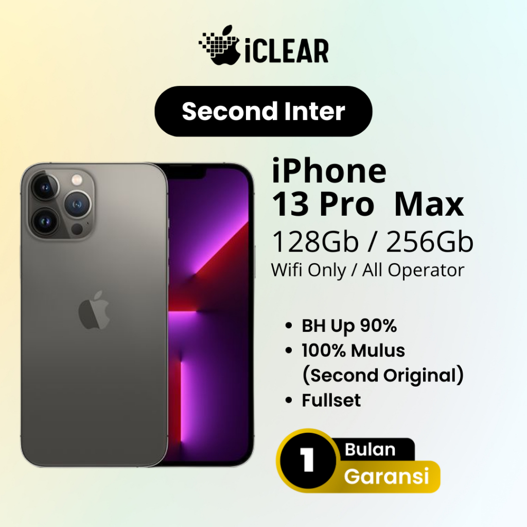 iPhone 13 PRO MAX Inter 128Gb 256Gb Second Fullset Mulus Bergaransi