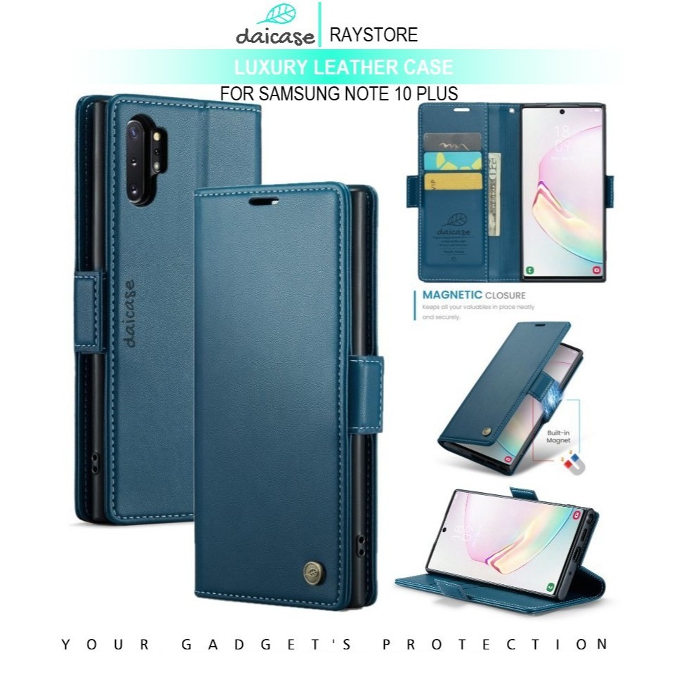SAMSUNG NOTE 10 PLUS FLIP LEATHER CASE PREMIUM-FLIP WALLET CASE UNTUK SAMSUNG NOTE 10 PUS