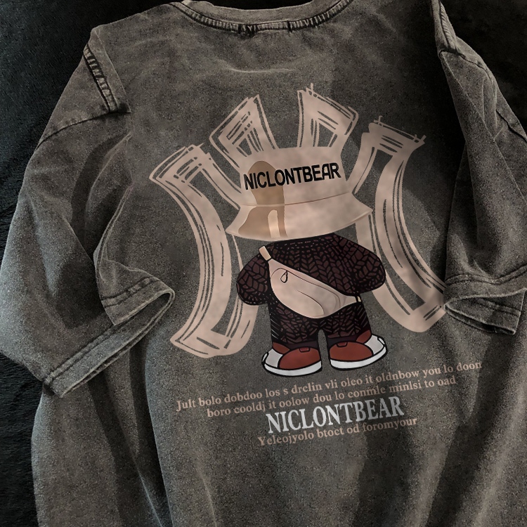 Disneay T shirt Pria | Kartun Letter NY Graffit Kaos Washed | Kaos Mlb Original 100% | Kaos Mlb Orig