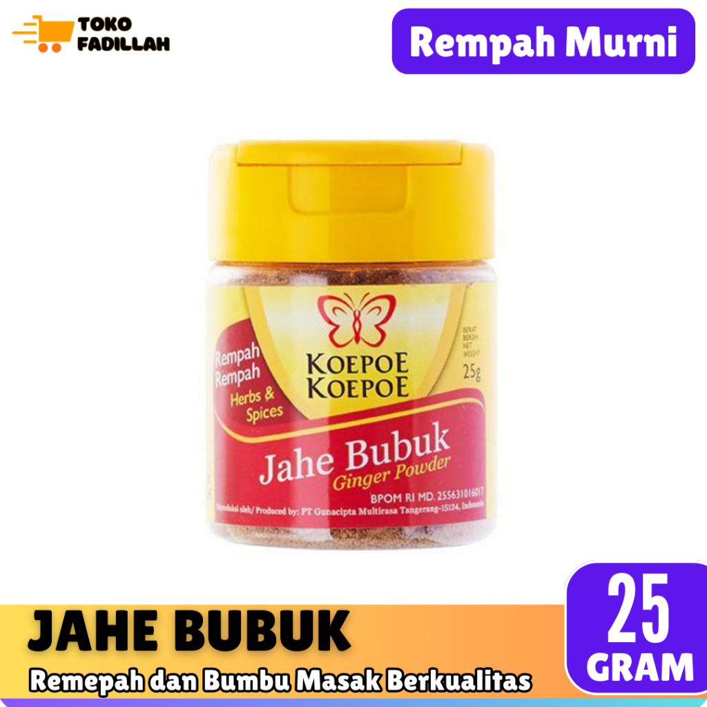 

Koepoe Koepoe Jahe Bubuk 25 gr - Rempah Murni
