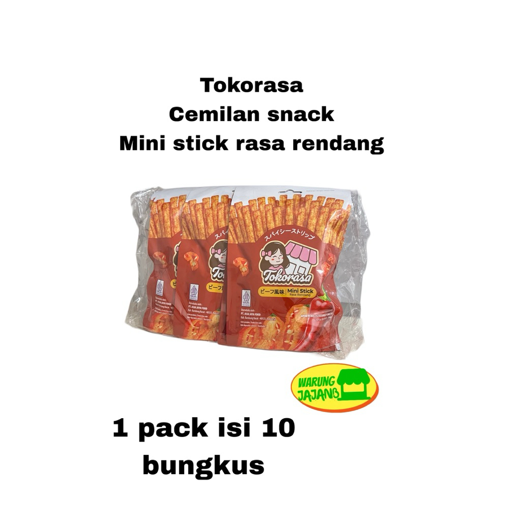 

Tokorasa Cemilan Snack Rasa Rendang 1 pack isi 10 bungkus x 16gr kerupuk Renyah