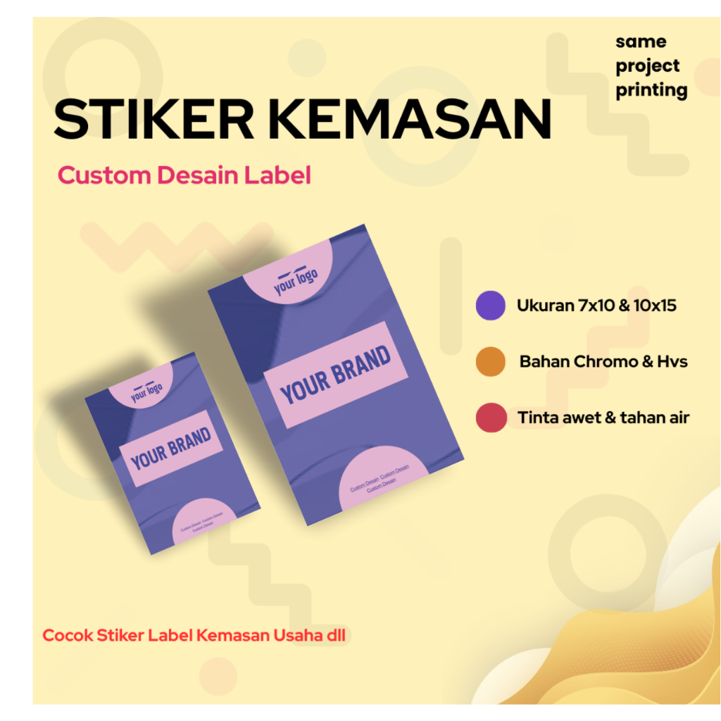 

Sticker Label Custom - Cetak Stiker Custom ukuran 15x10 cm / Cetak stiker label kemasan Usaha
