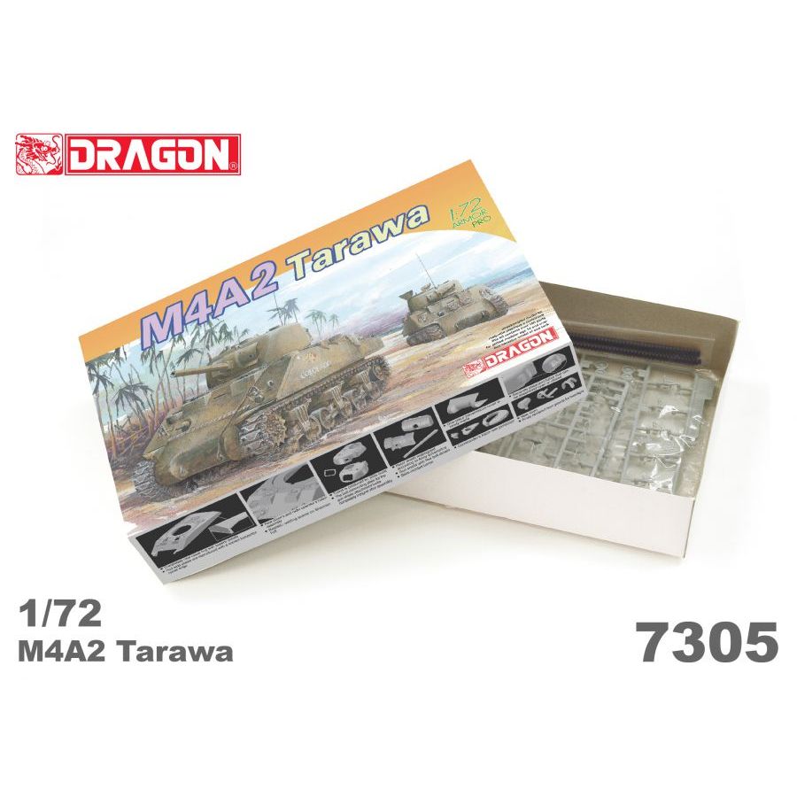 Tank M4A2 Sherman Tarawa Skala 1:72 Dragon