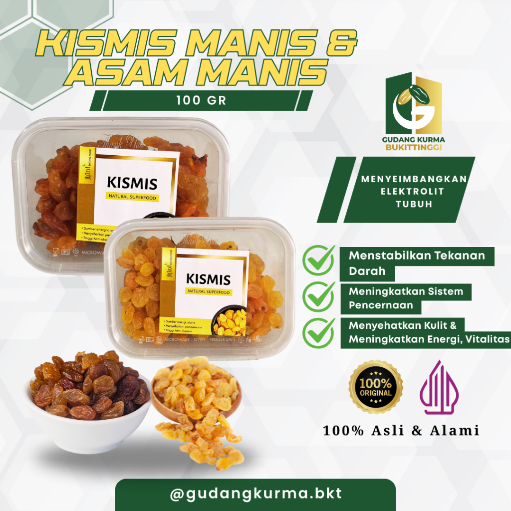 

Kismis Arab Premium 100gr Golden Raisin Kismis Asam Manis Oleh Oleh Haji Umroh Bukittinggi