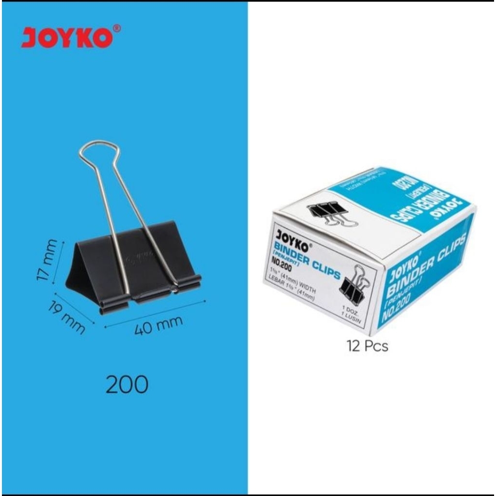 

Binder Clip Joyko No 200 Klip Kertas