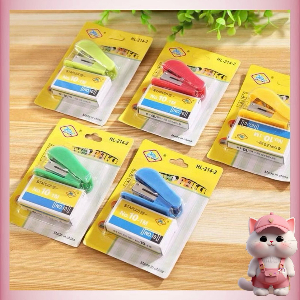 

Stapler Set Mini / Staples Set + Isi / Stapler Mini Lucu untuk sekolah Kantor Kuliah / Ceklekan Mini