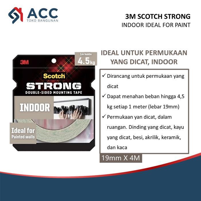 

3M SCOTCH STRONG INDOOR Tape Double Sided Mounting 19mm x 4 Meter