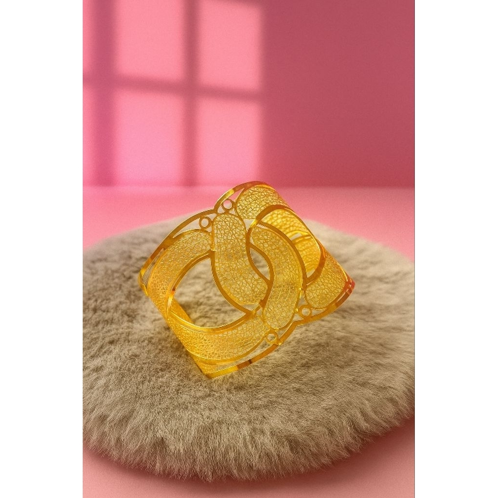 (SS.acc) gelang kaku lapis emas (gelang tipis seperti emas)