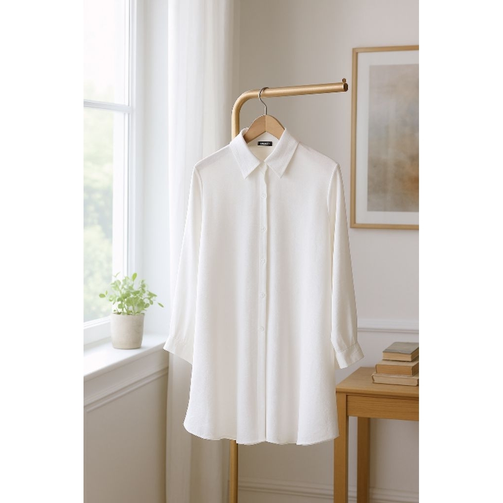 Tunik Wanita Muslimah Terbaru-Tunik Polos Simpel Elegan Lengan Panjang Hijab Frieundly