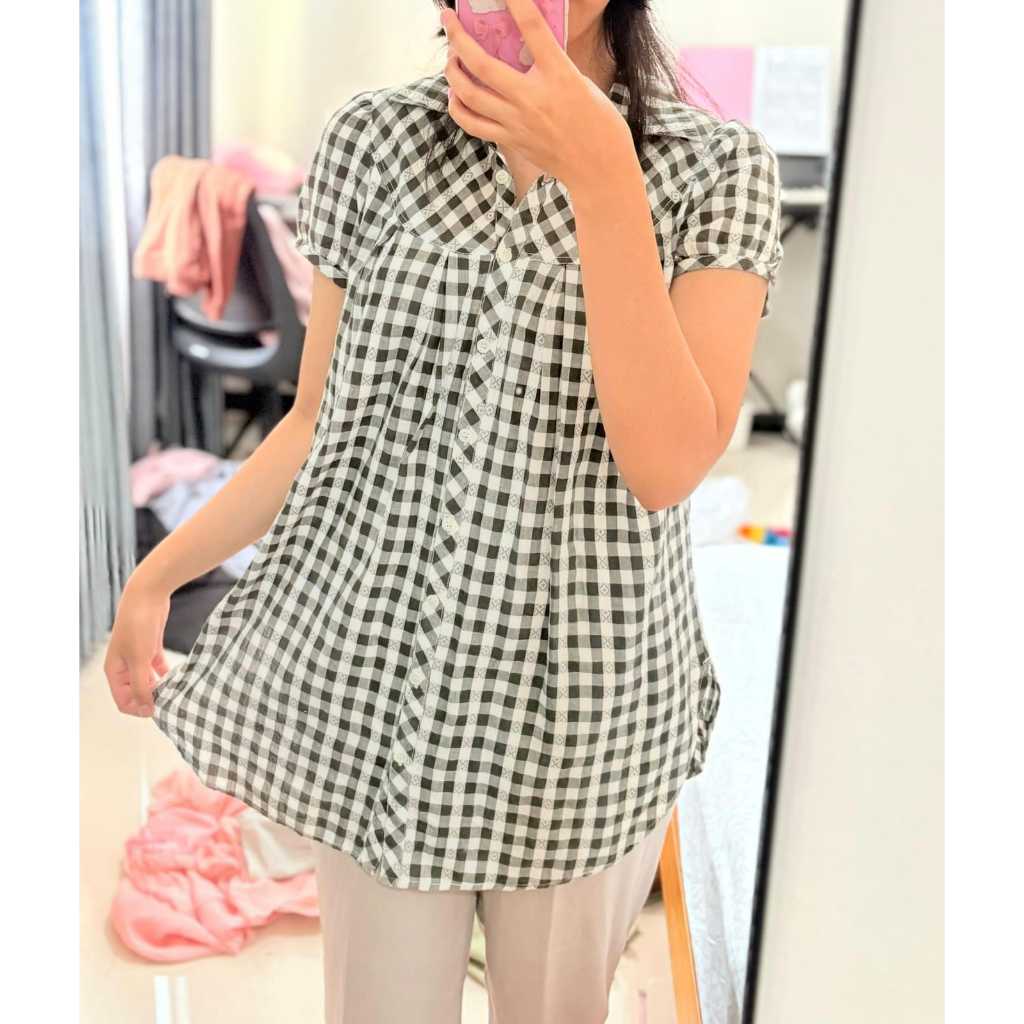 URBAN RESEARCH KEMEJA LENGAN PENDEK KOTAK-KOTAK