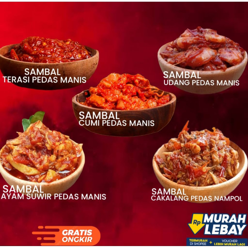 

Sambal Cumi Pedas Gurih 150g -Sambal Ayam Suwir Sambal Udang Sambal Terasi Sambal Homemade halal