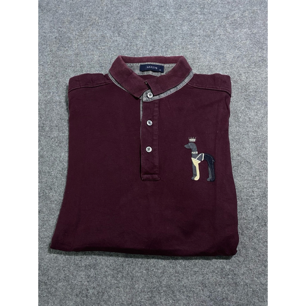 BAJU KAOS POLO HAZZYS CAKEP MERAH BATA SIZE M