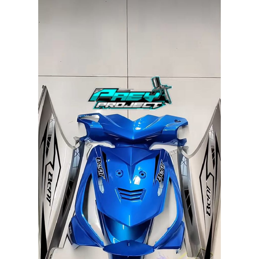 full set body halus Honda beat karbu warna biru silver. cover body halus Honda beat karbu fullset