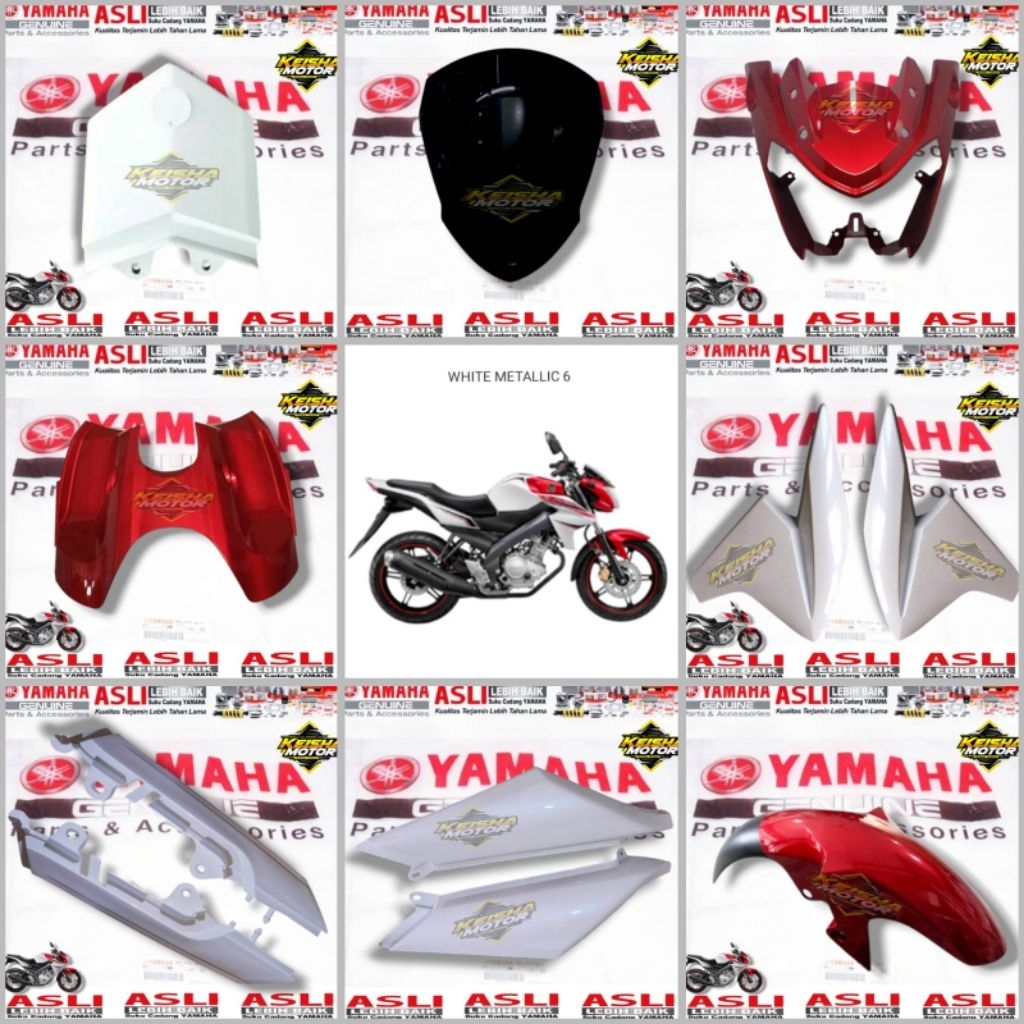 body-body halus satuan VIXION NVL 150 2013 putih/merah metallic Original yamaha