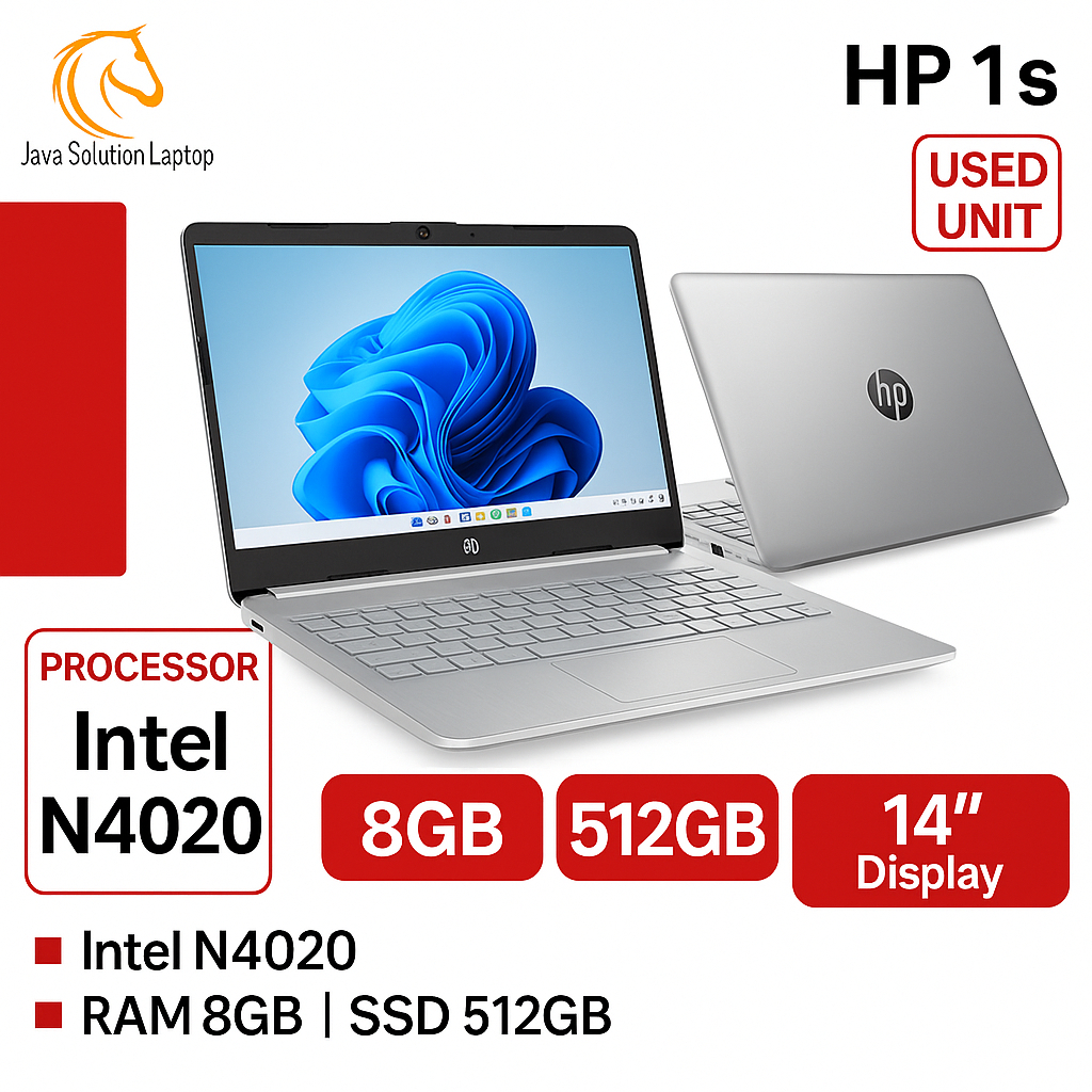 Laptop HP 14s Intel N4020 8GB 512GB Windows 11 Tipis Ringan laptop Mahasiswa Laptop Kerja Office Ter