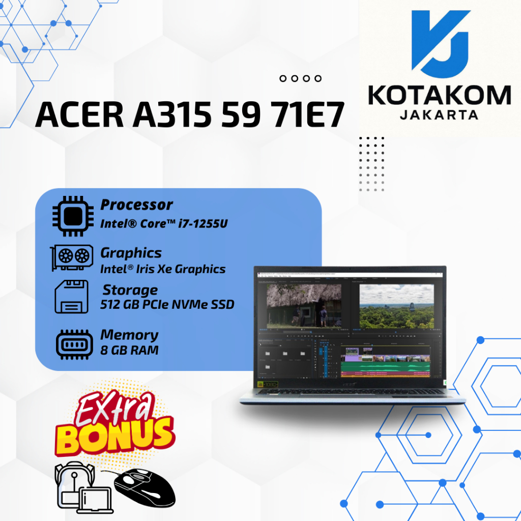 Acer Aspire 3 A315-59-71E7 (i7-1255U): Performa Super Cepat, Harga Hemat