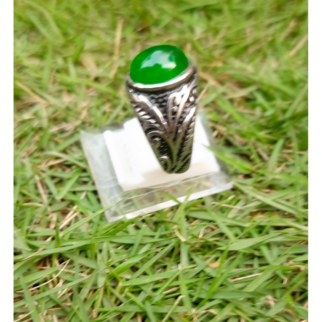 giok burma, ring titanium super model ukir